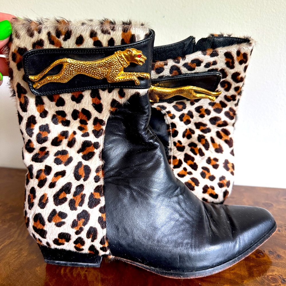 Vintage Leopard Boots